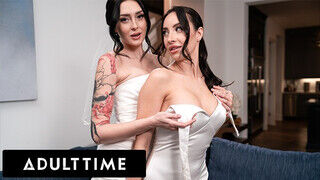 ADULT TIME - Érzéki, romantikus legelső pásztoróra a friss lesbi feleségek, Charlotte Sins és Melissa Stratton között
